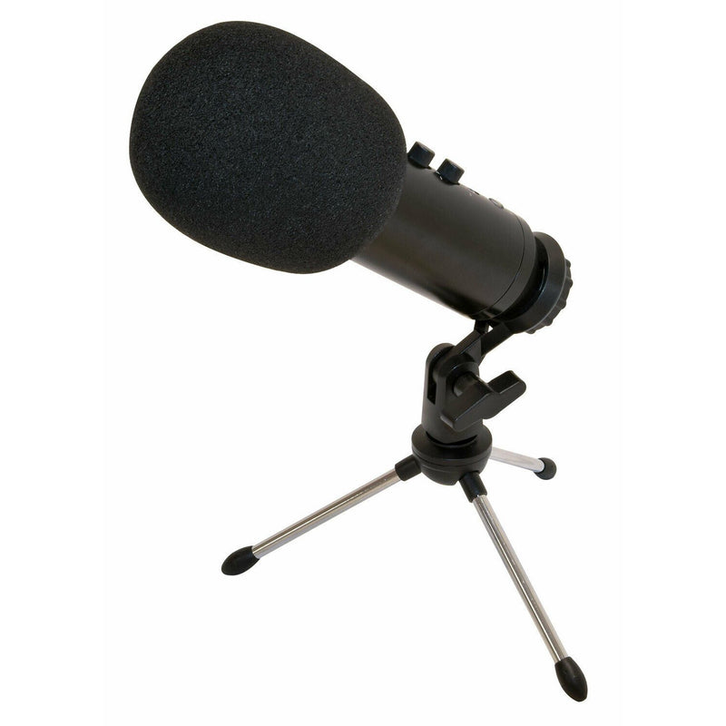 USB Podcast Mic With Tripod Stand, Pop Filter & USB Cable. Citronic
