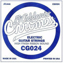 D'Addario CG024 Chrome Flatwound Electric Guitar Single Strings Gauge 024 5 Pack