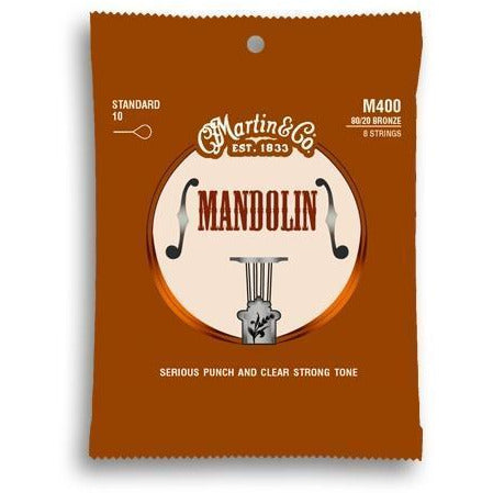 Mandolin Strings TRIPLE PACK. Martin M400 Bronze 10-34 Light Gauge, Loop Ended.