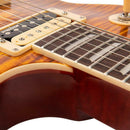 Vintage V100AFD ReIssued Electric Guitar Flamed Amber