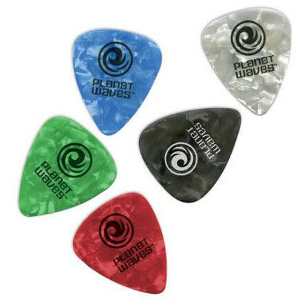 D'Addario Celluloid Assorted Pearl Picks 0.5mm, Light, 10 Pack. p/n 1CAP2-10