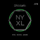 D'Addario NYNW078 NYXL Nickel Wound Electric Guitar Single String, X 2 Strings