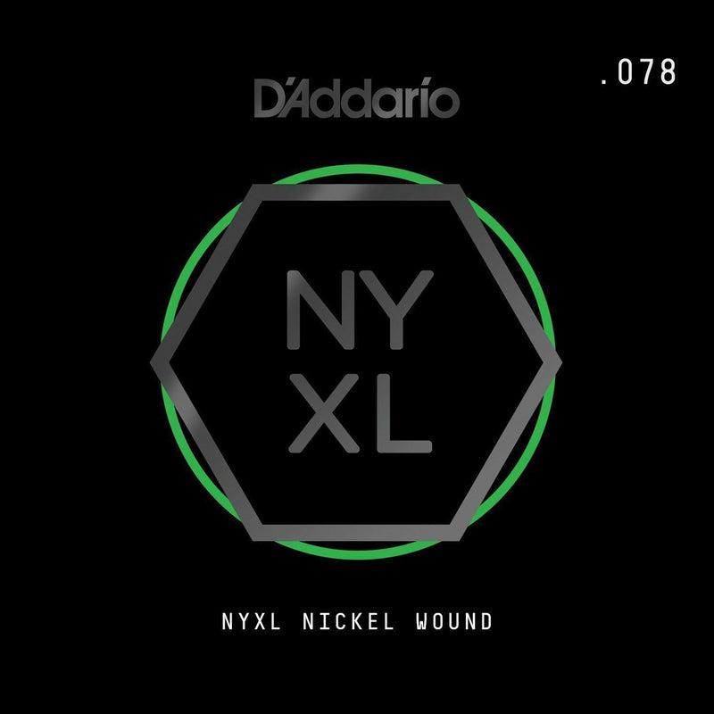 D'Addario NYNW078 NYXL Nickel Wound Electric Guitar Single String, X 2 Strings