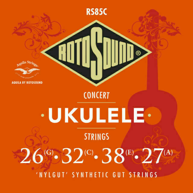 Concert Ukulele Strings RS85C By Rotosound Nylgut GCEA Made by Aquila In Italy