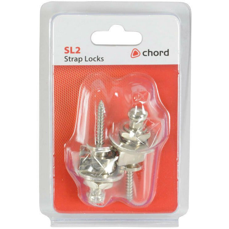 Chord SL2 Chrome Strap Locks for Guitar - Set of 2