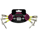 Ernie Ball 6" Pancake Angled Guitar Patch Cables, 3-pack Black :P/N P06059