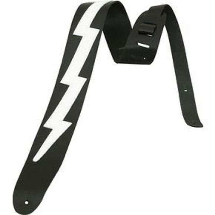 D'Addario Leather Icon Guitar Strap - Lightning Bolt, P/N:-25-lic03.