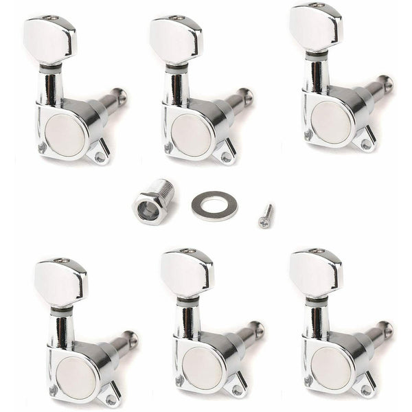 Guitar Man J-02 Chrome Tuners 6 In A Line For Acoustics & Electrics Guitars