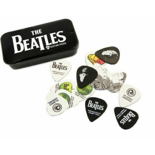 D'Addario 'Beatles Logo' Pick Tin. 15 x Medium Gauge Plectrums.1CAB4-15BT1