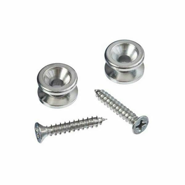 Guitar End Pins D'Addario PWEP202 Metal Guitar Strap Buttons in Chrome 1 Pair