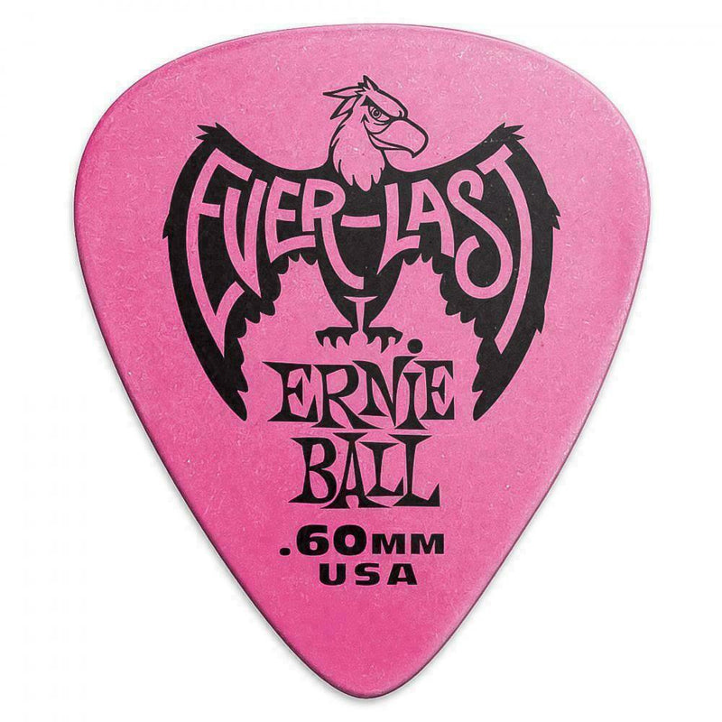 Plectrums, Ernie Ball Everlast 0.60mm Guitar Picks Pink (Pack of 12) P09179