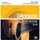 D'Addario EJ14 80/20 Bronze, Bluegrass Acoustic Guitar Strings  012- 056