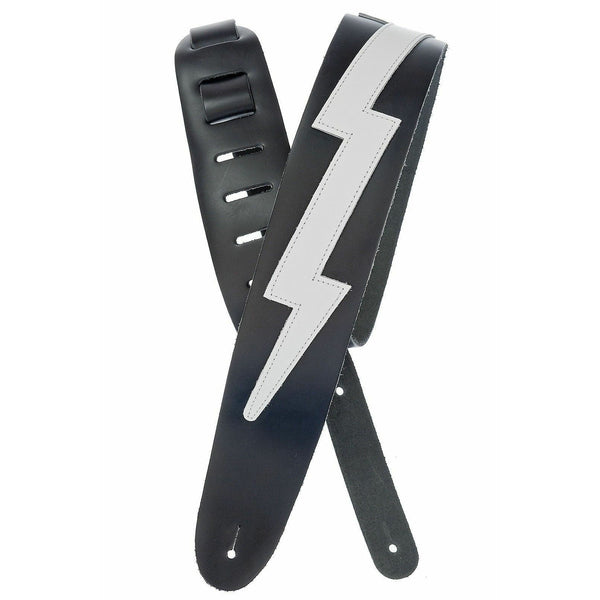 D'Addario Leather Icon Guitar Strap - Lightning Bolt, P/N:-25-lic03.