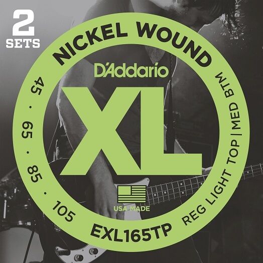 D'Addario EXL165TP 'Twin Pack' Long Scale Bass Guitar Strings C/Light 45 - 105