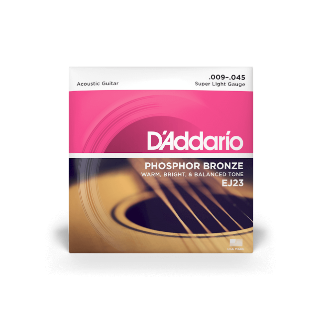 Super Light Acoustic Guitar Strings By D Addario EJ23. 09 12 15 25 35 45 Gauge