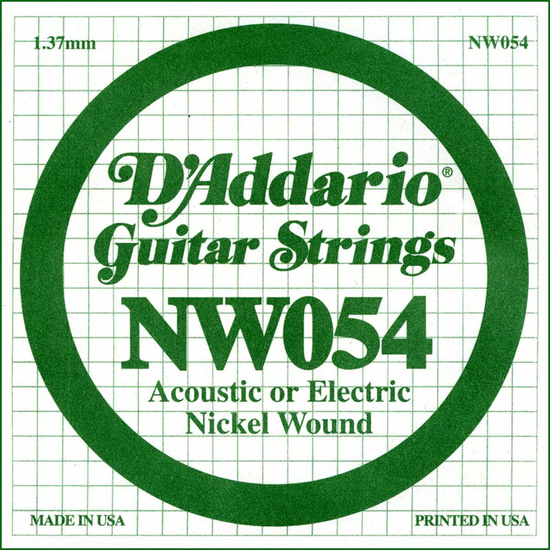 D'Addario Nickel Wound Single Guitar Strings 5 X 054.P/No:-NW054