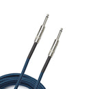 D'Addario Braided Instrument Cable Blue 15 feet PW-BG-15BU