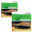 Acoustic Guitar Strings 2 Pack, D'Addario EZ890 85:15 Bronze Super Light 9/45.