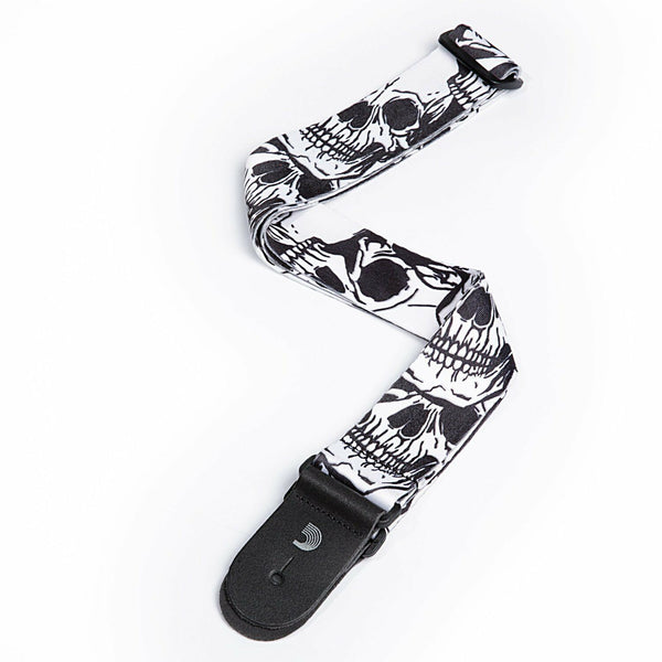 D'Addario 50H11   2 inch Polyester   Large Skull Design Strap