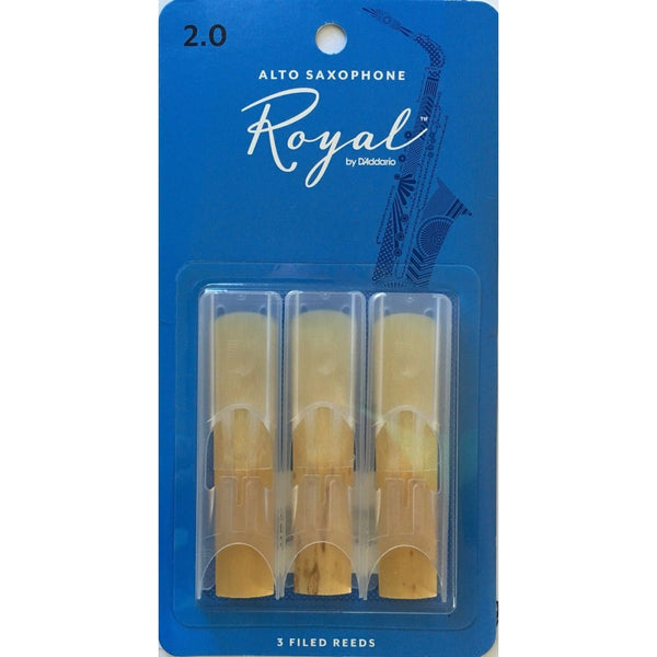 Alto Saxophone Reeds (Pack of 3) By Rico Royal. 2.0 Strength Reeds P/N:- RJB0320