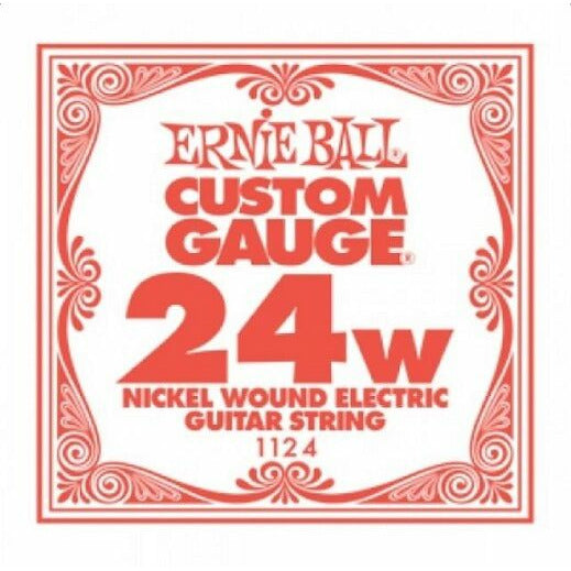 Single Guitar Strings, 6 Pack, 'D' Ernie Ball .24 Nickel Wound