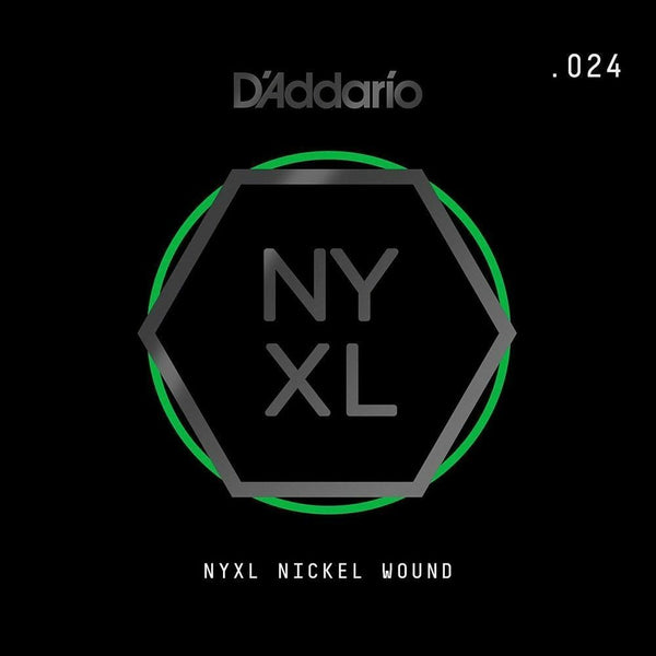 D'Addario NYNW024 NYXL Nickel Wound Electric Guitar Single String, X 2 Strings