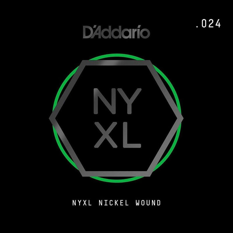 D'Addario NYNW024 NYXL Nickel Wound Electric Guitar Single String, X 2 Strings