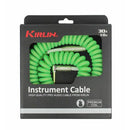 Kirlin Premium Coil 30ft Guitar Cable Green IMK202COILG