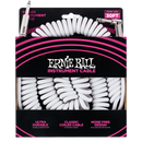 Ernie Ball Ultraflex 30' Coiled Straight/Angle Instrument Cable -White P/N P6045