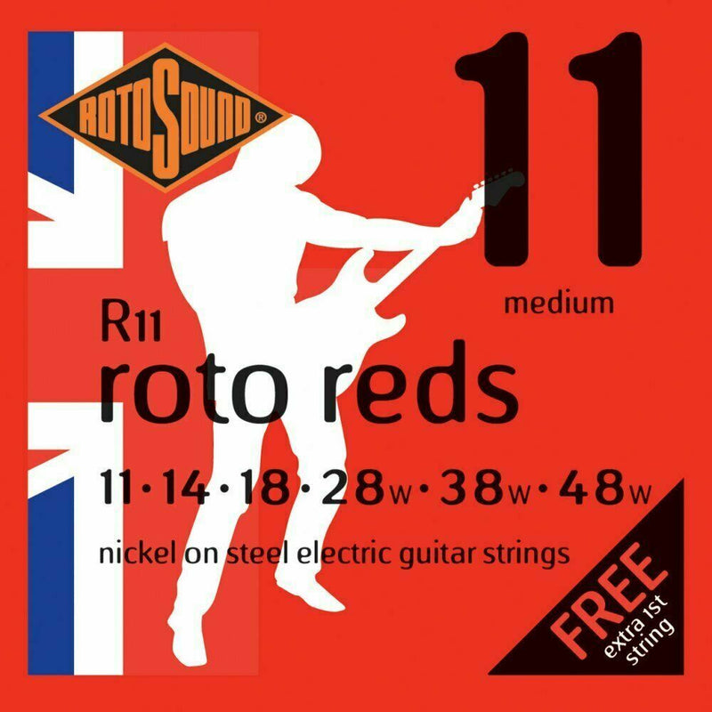 2 Sets Of Rotosound R11 Roto Red Nickel Electric Guitar Strings 11-48 Medium