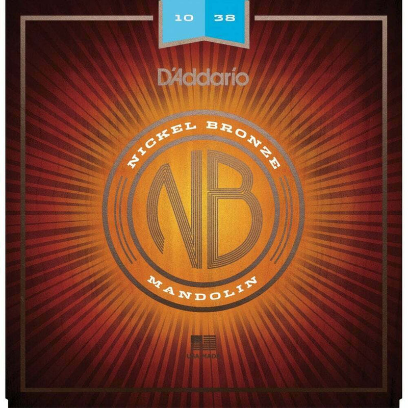 D'Addario Nickel Bronze Acoustic Mandolin Strings, 10-38 Light. p/n NBM1038