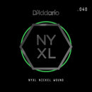 D'Addario NYNW040 NYXL Nickel Wound Electric Guitar Single String, X 2 Strings