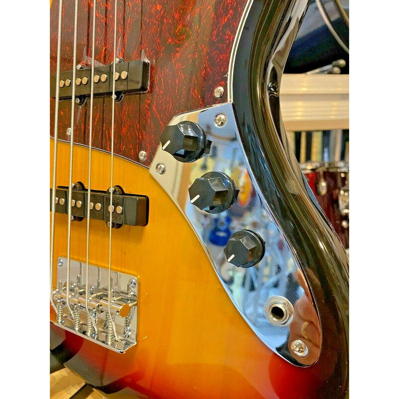 Aria STB JB/TT Electric Bass Guitar Sunburst, Maple Neck, Stained Walnut F/Board