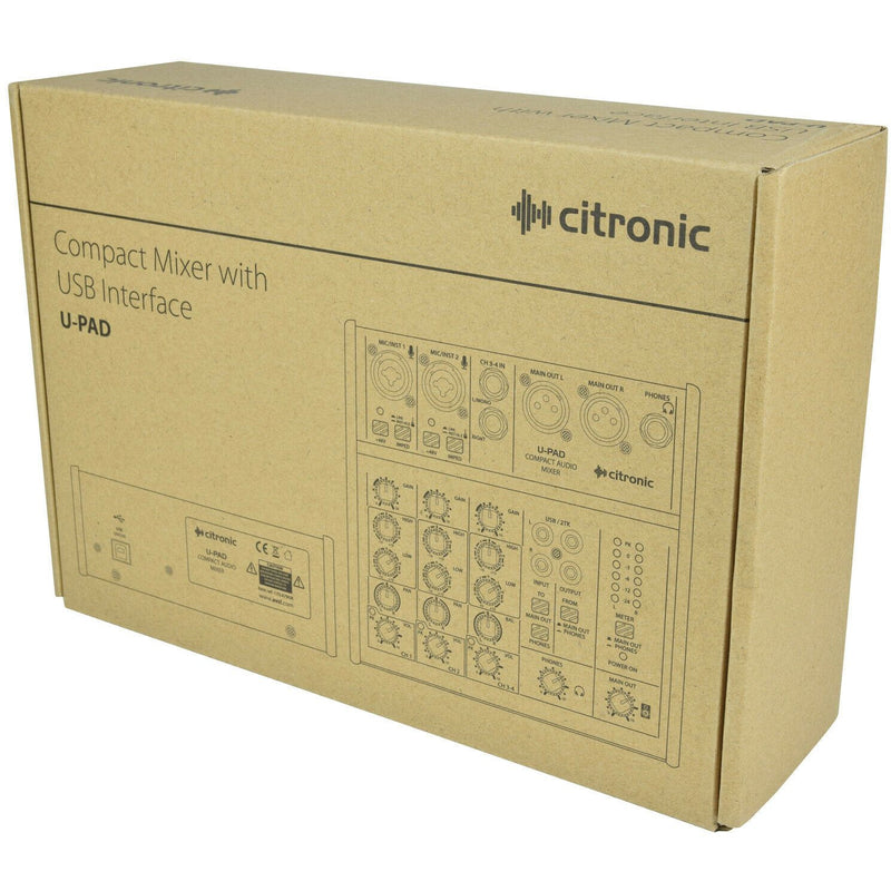 Citronic U-PAD Compact Mixer With USB Interface. Home Recording, POD Cast etc...