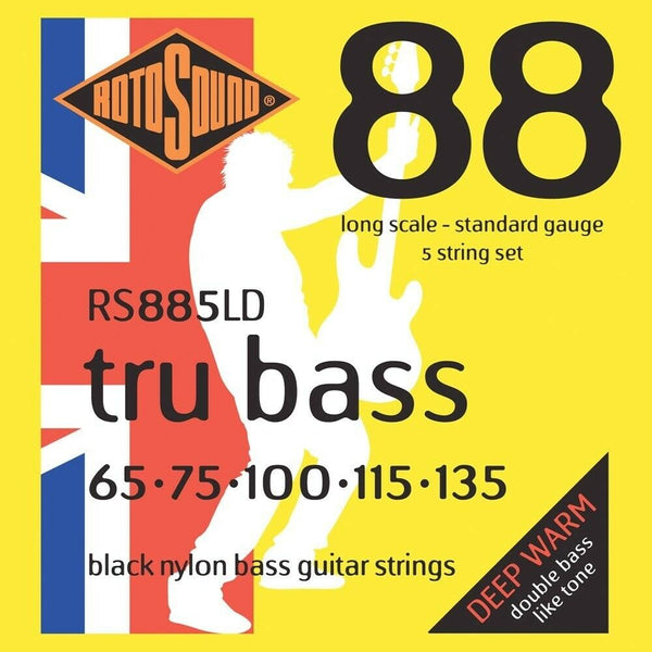 Rotosound RS885LD 5 String Tru Bass Black Nylon Bass Guitar Strings 65-135 L/S