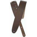 D'Addario Classic Leather Guitar Strap - Brown.6cm Wide, Adjustable.P/N25BL01