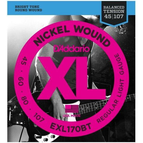 2 X D'addario EXL170BT Nickel Wound Balanced Tension Bass Guitar Strings 45-107