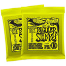 2 x Ernie Ball 'Regular Slinky' Electric Guitar Strings Gauge 10-46. p/n 2221