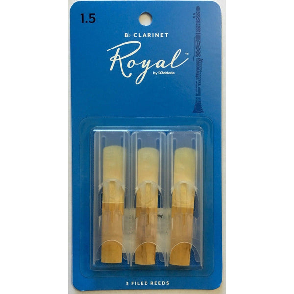 Royal by D'addario Bb Clarinet Reeds Strength 1.5   (Pack Of 3) - RCB0315