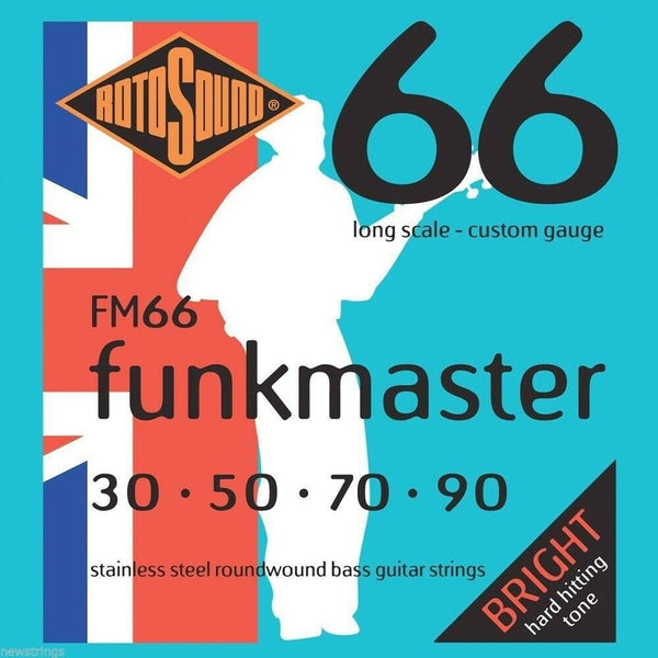 Rotosound FM66 Funkmaster Stainless Steel Roundwound Bass Strings 30-90 L/Scale