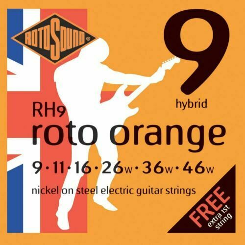 2 Sets Of  Rotosound RH9 Roto Orange Nickel Electric Guitar Strings 9-46 Hybrid