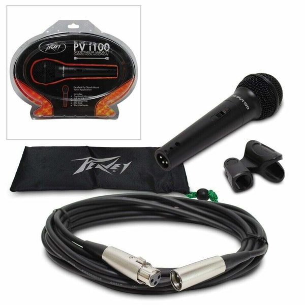 Peavey PVi100x Dynamic Microphone + carry pouch, mic clip and 6 meter XLR cable