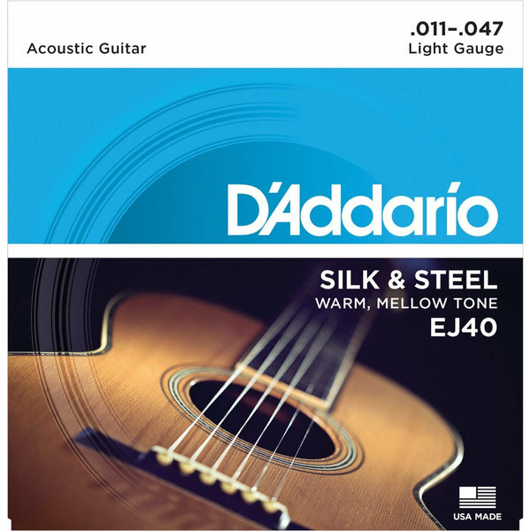 D'Addario EJ40 Silk & Steel Normal   (.011-.047)   Folk Guitar Strings