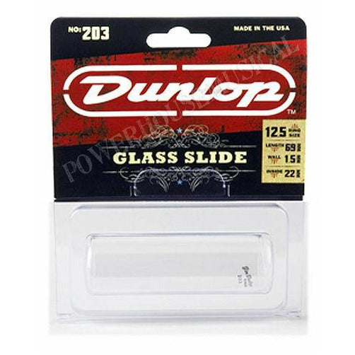 Dunlop 203 Guitar Slide, Pyrex, Ring Size 12.5. Large Sizing