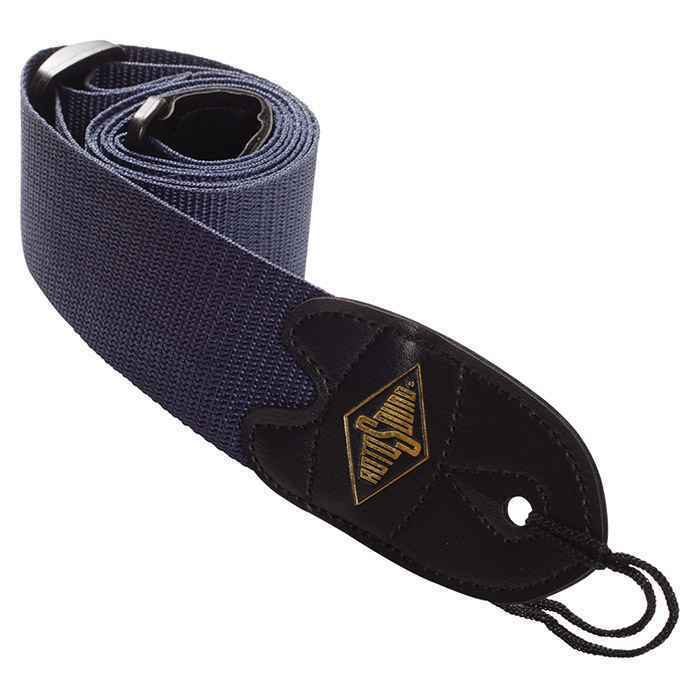 Guitar Strap Rotosound STR5 High Quality Webbing Strap Leather Ends Navy Blue