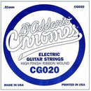 D'Addario CG020 Chrome Flatwound Electric Guitar Single Strings Gauge 020 5 Pack