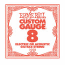 Ernie Ball .008 Custom Gauge Guitar Single Strings Electric or Acoustic Pack 6