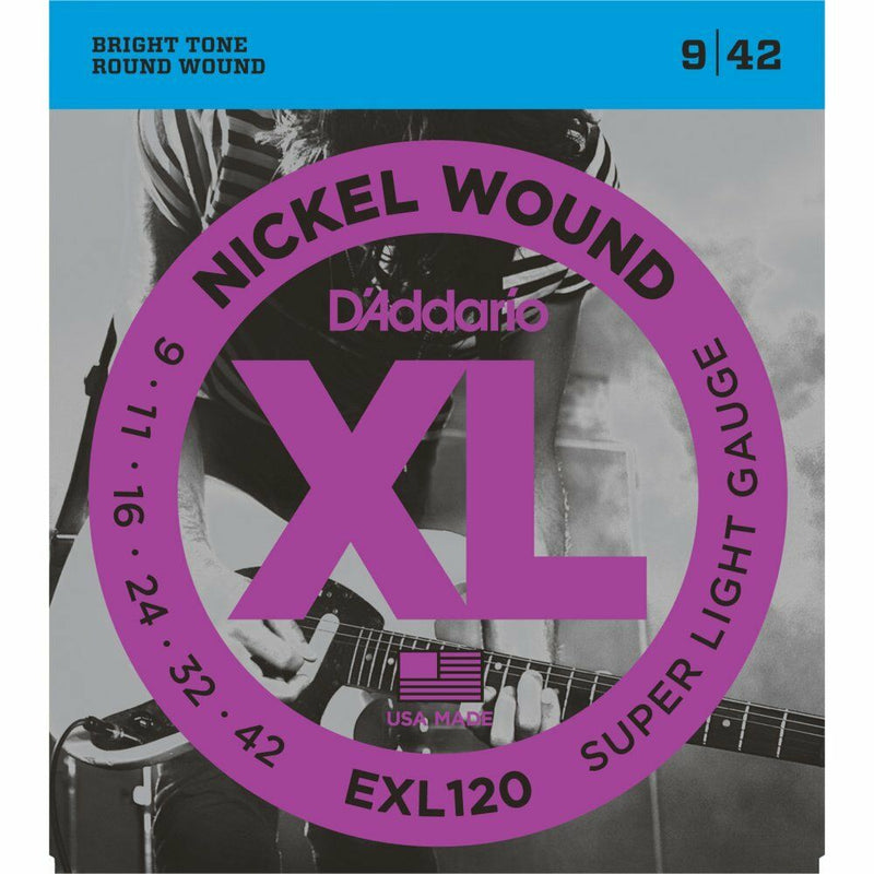 D'Addario EXL120 Electric Guitar Strings 9-42. Professional Quality ,Great Price