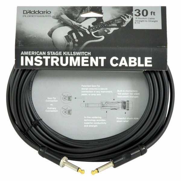 D'addario PW-AMSK-30 American Stage Kill Switch Instrument Cable