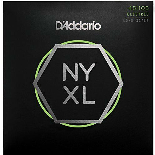 Bass Strings D'Addario NYXL45105, Set Long Scale, Light Top / Med Bottom, 45-105